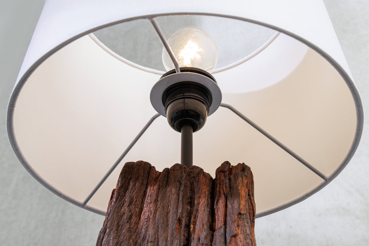 Tischlampe ROUSILIQUE 60cm Treibholz Baumwolllampenschirm