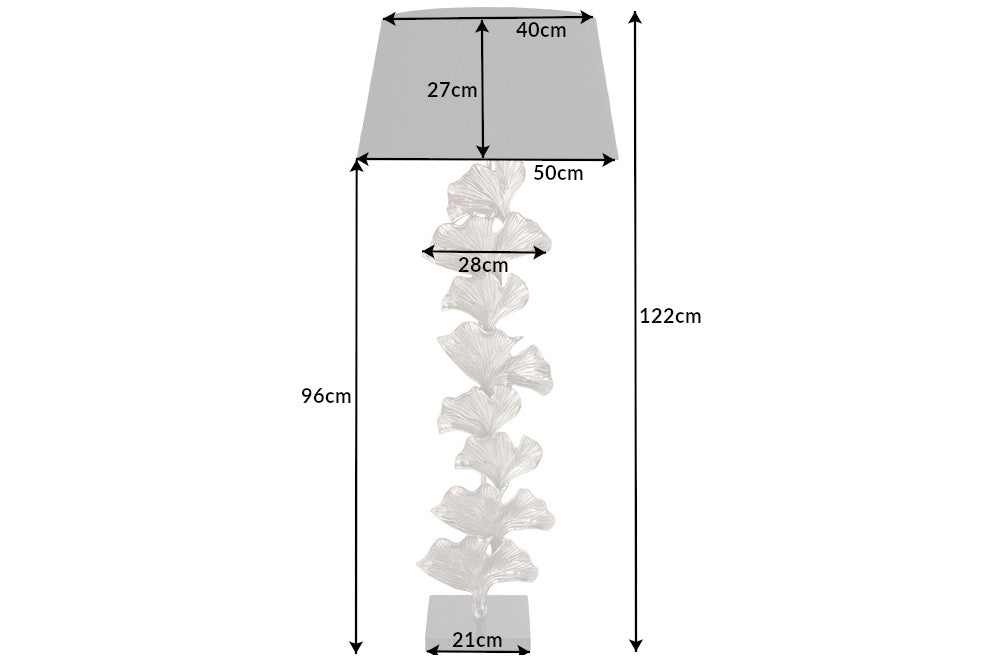 Stehleuchte GINKGO 95cm silber ohne Schirm