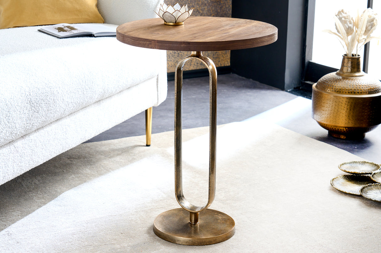 Side table ELEGANCE 60cm mango wood plate