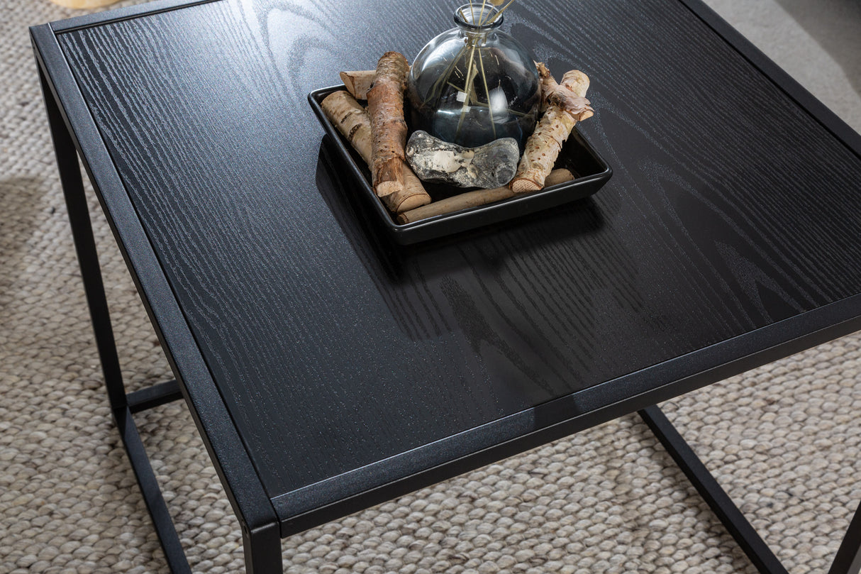 Side table SLIM LINE 50cm set of 2 ash wood look black
