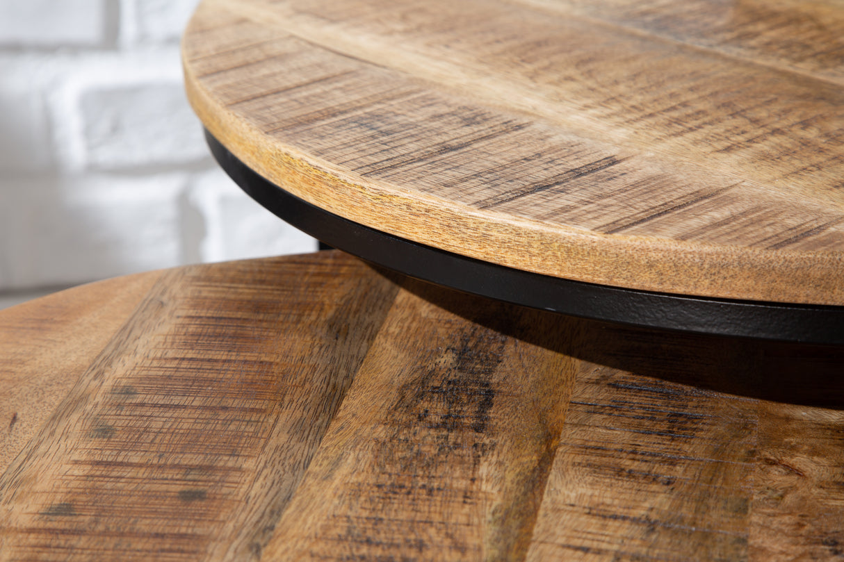 Beistelltisch ELEMENTS 2er Set Mangoholz natur