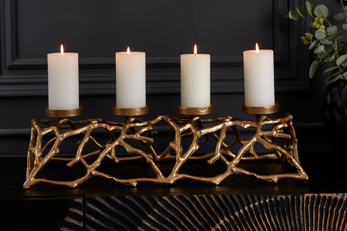 Candleholder ABSTRACT 60cm 4 flames gold