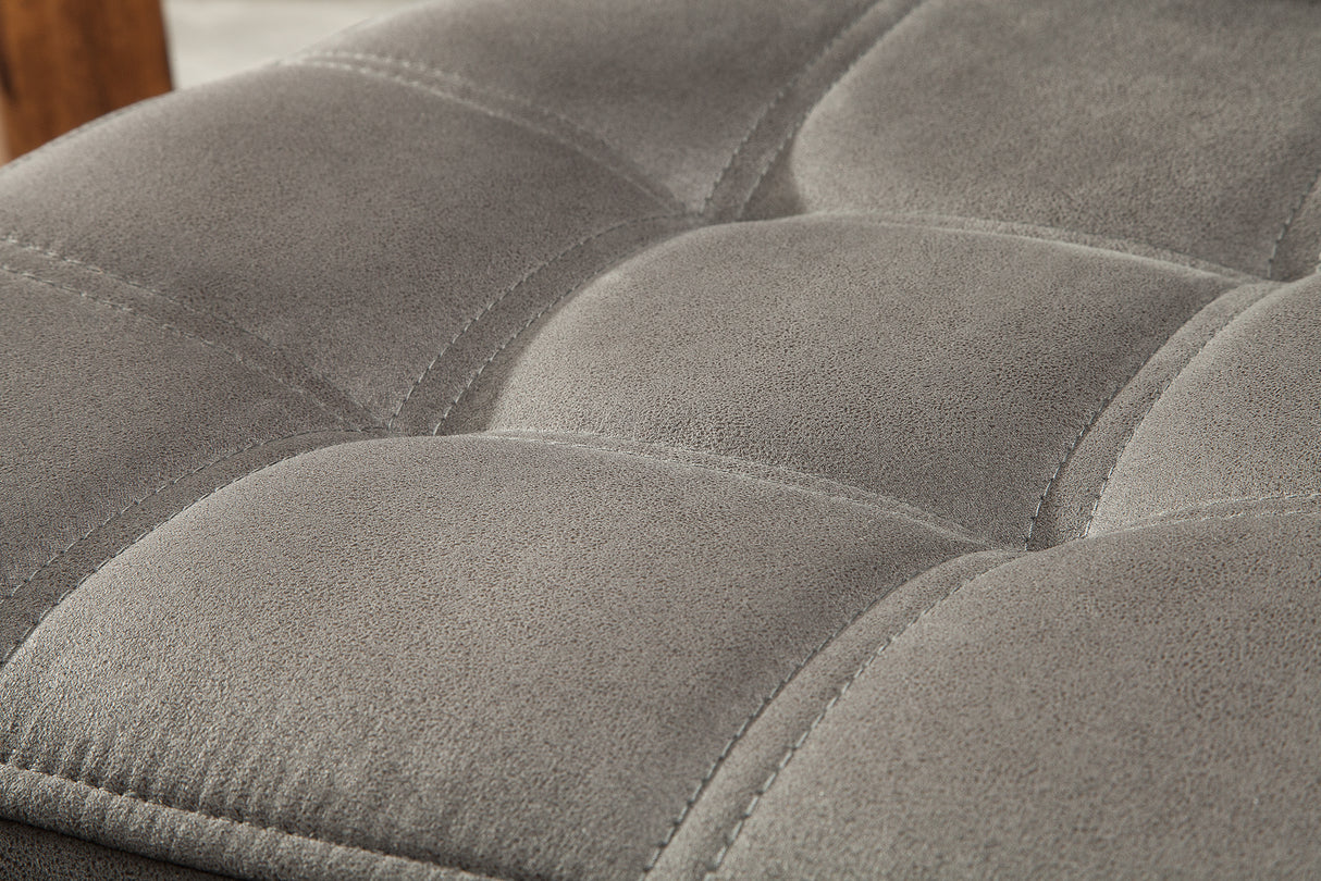 Cantilever chair MODENA microfibre grey with black iron legs