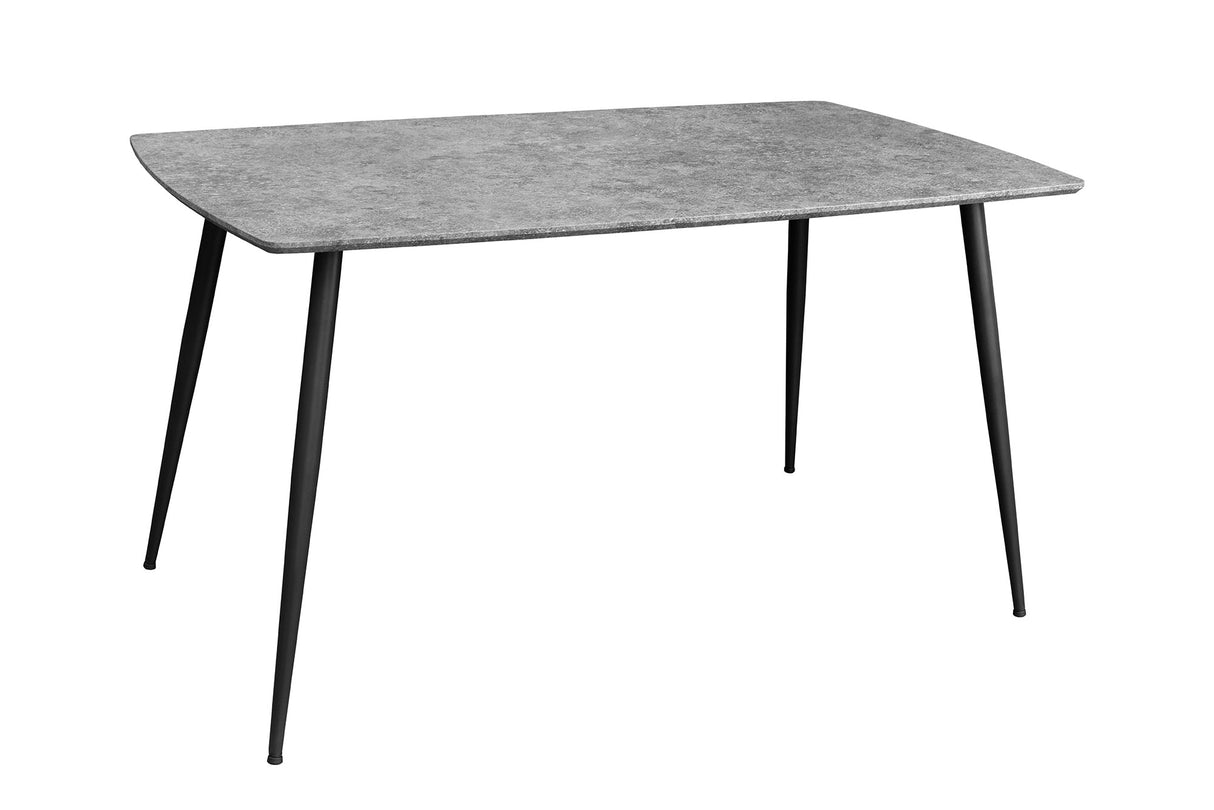 Dining table APARTMENT 140cm grey stone look w/ black metal frame