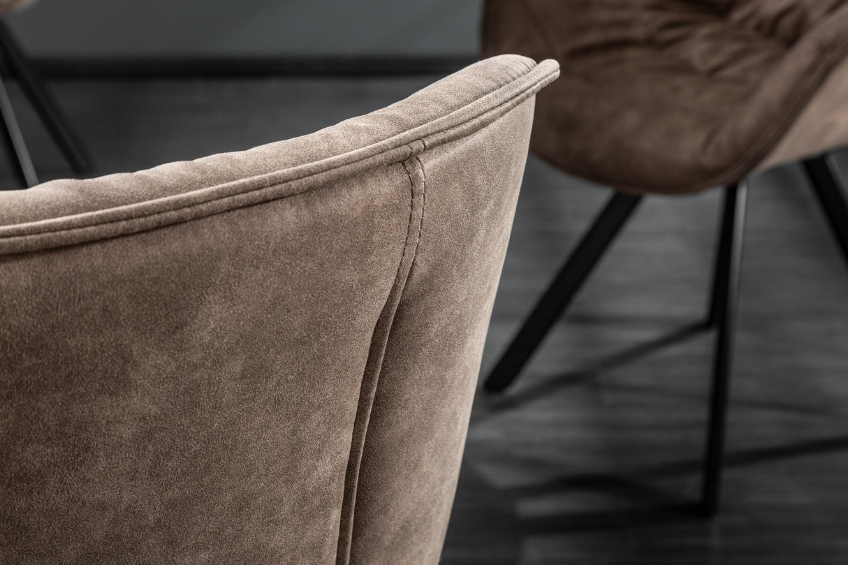 Chair THE DUTCH COMFORT with armrests microfibre taupe