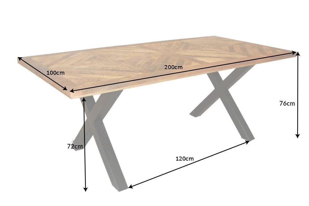 Esstisch INFINITY HOME 200cm X-Beine Mango natur