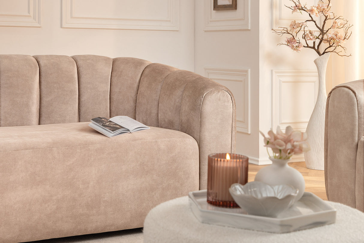 Sofa BABYLON 200cm 3-Sitzer Samt beige