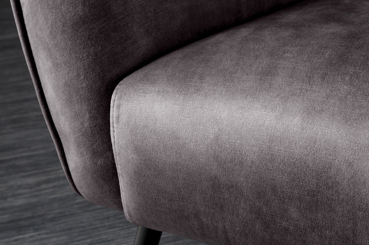 Wing chair AMSTERDAM velvet grey