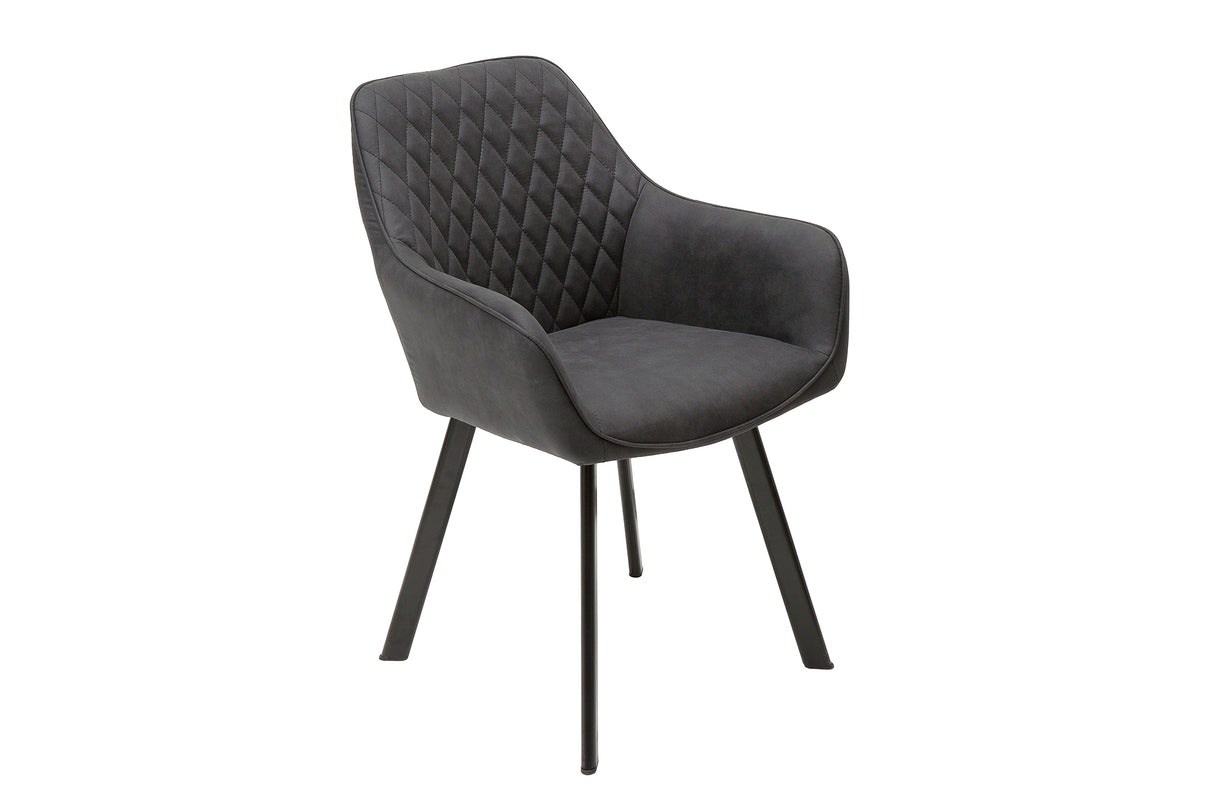 Chair PALERMO with armrests microfibre anthracite