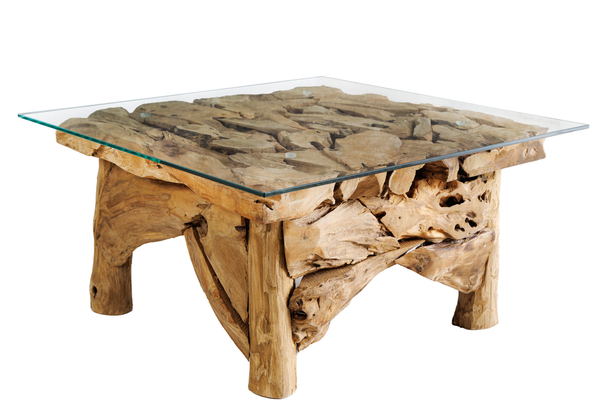Couchtisch RIVERSIDE 80cm Teakholz ohne Glasplatte