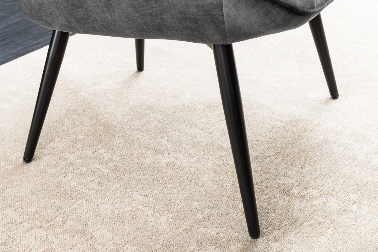 Armchair SCANDINAVIA with armrests velvet grey