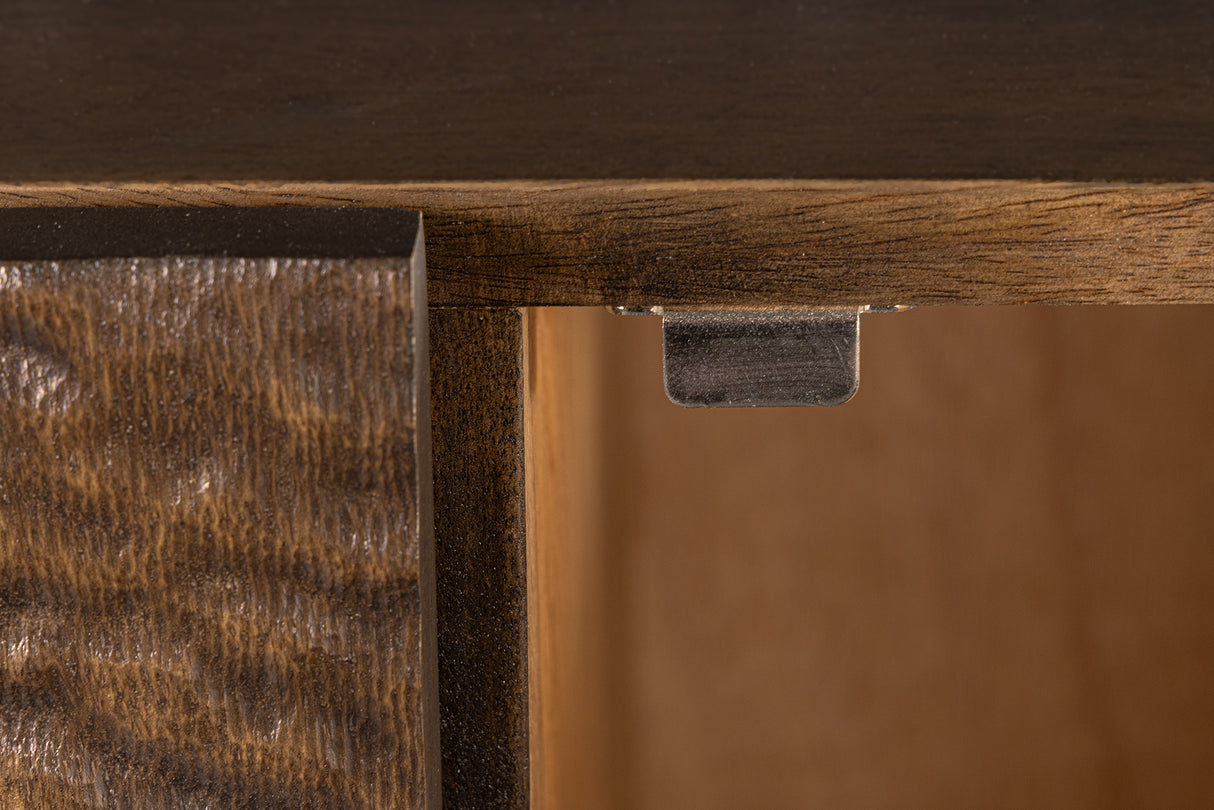 Highboard CROCODILE 120cm mango wood crocodile look brown black