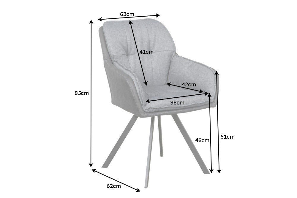 Drehsessel LOUNGER 180° mit Armlehnen Mikrofaser grau anthrazit