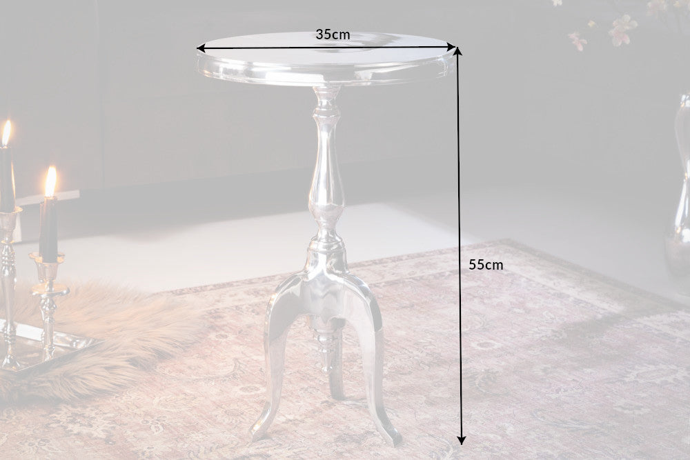 Side table JARDIN Ø 55cm round aluminium silver