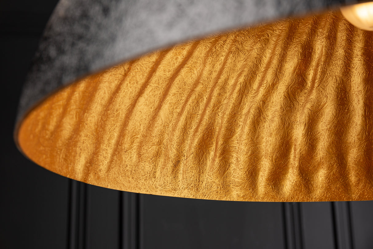 Pendant lamp GLOW 70cm fibre glass black gold