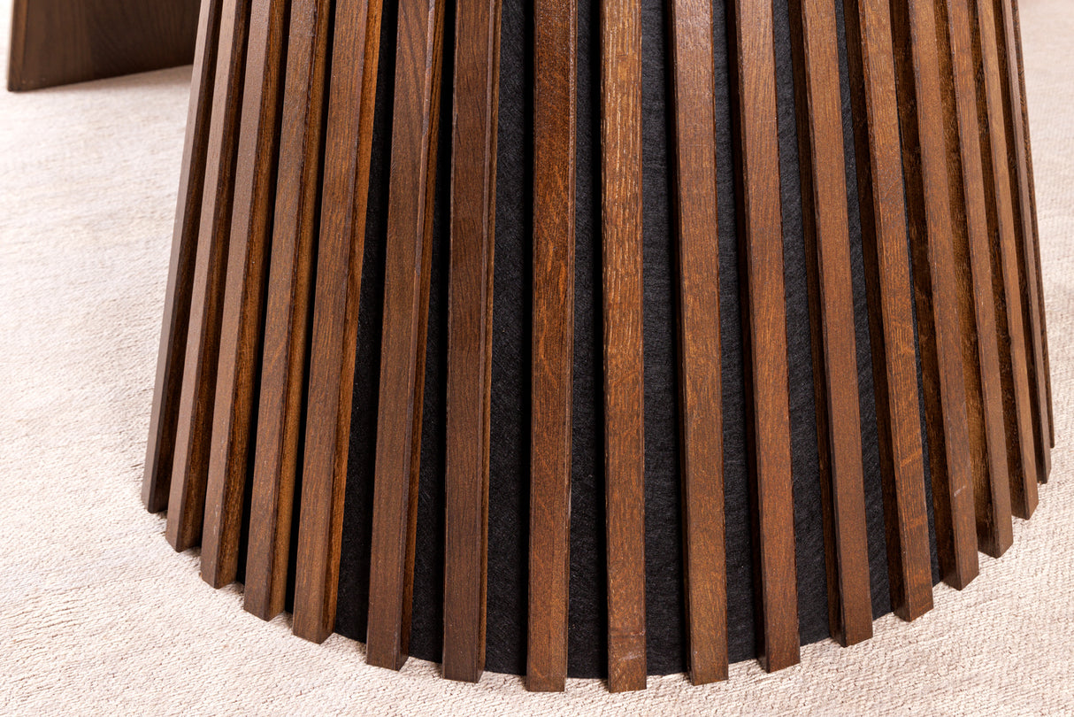 Dining table VALHALLA WOOD round 120-160-200cm extandable oak dark