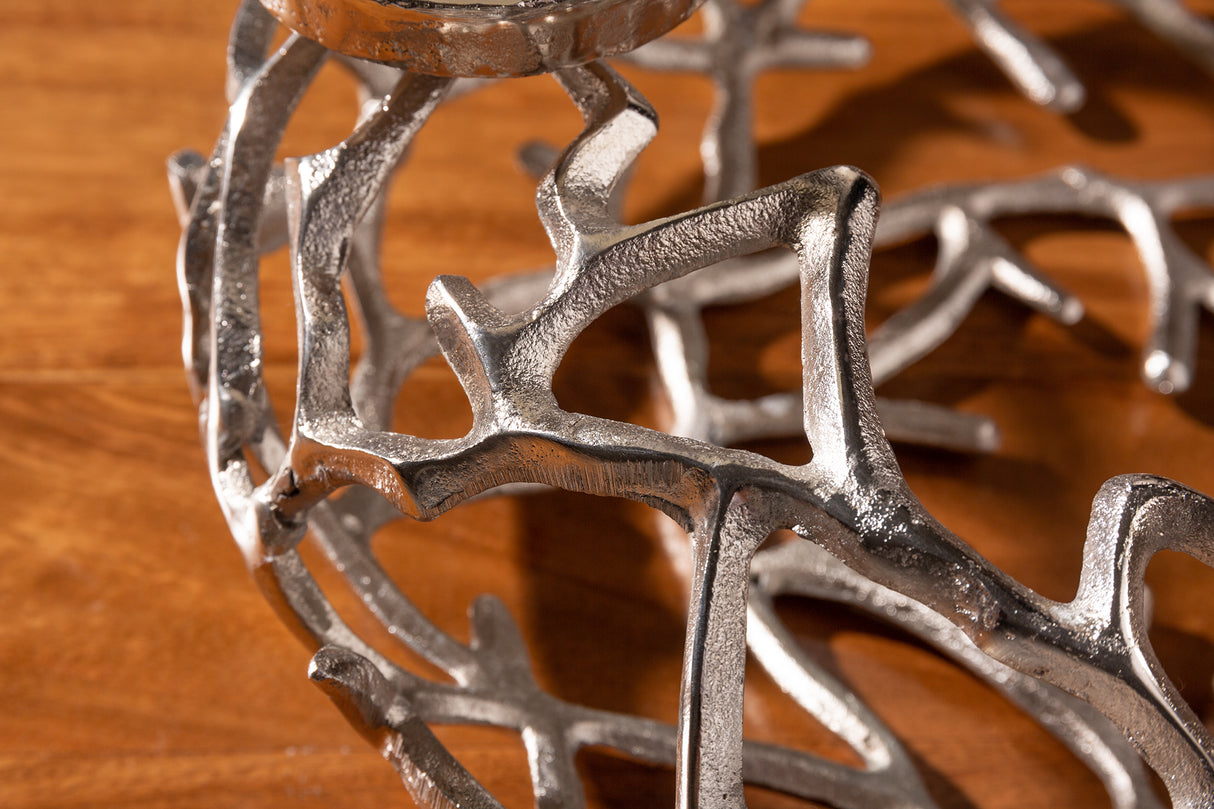 Candleholder ABSTRACT 38cm 4 flames silver