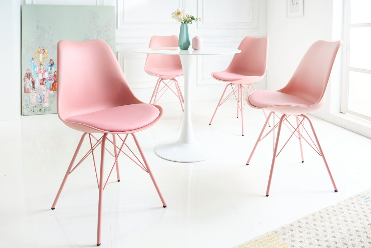 Stuhl SCANDINAVIA MASTERPIECE Kunstleder rosa