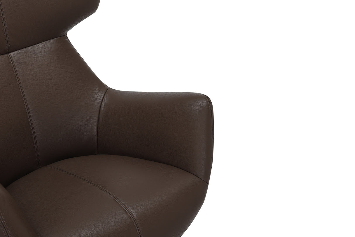 Sessel VOGUE 360° drehbar Kunstleder braun mit schwarzem Metallgestell