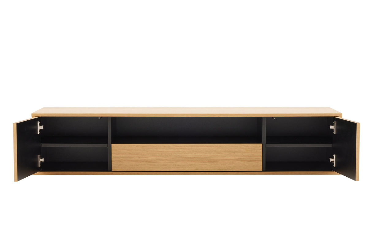 TV-Board LOFT 150 cm hängend natur schwarz