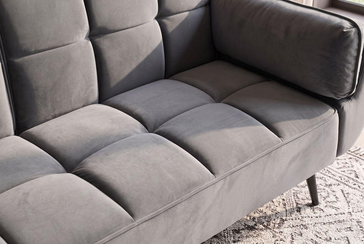 Schlafsofa BOUTIQUE 215cm mit Armlehnen Samt grau