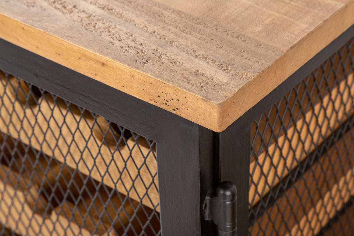 Wine cabinet BODEGA 130cm for 55 bottles pine wood natural