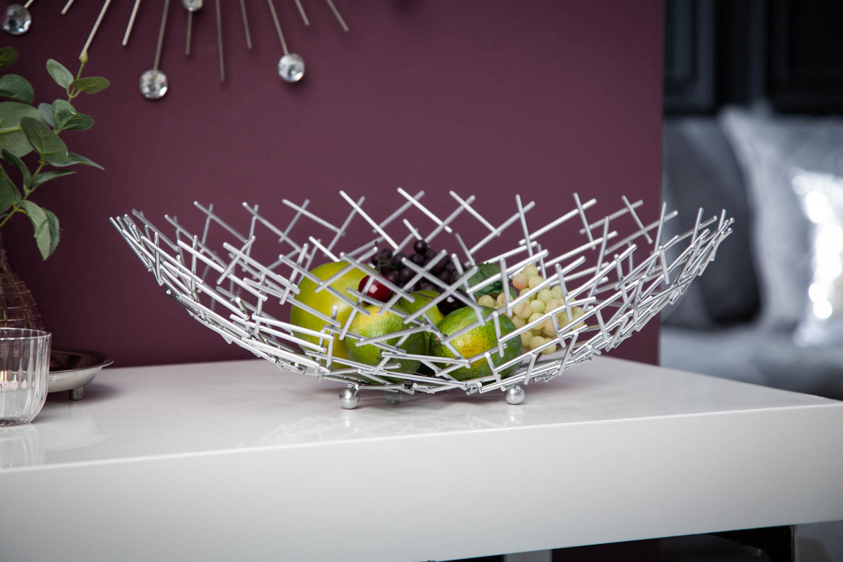 Fruit bowl STRUCTURE 45cm metal silver