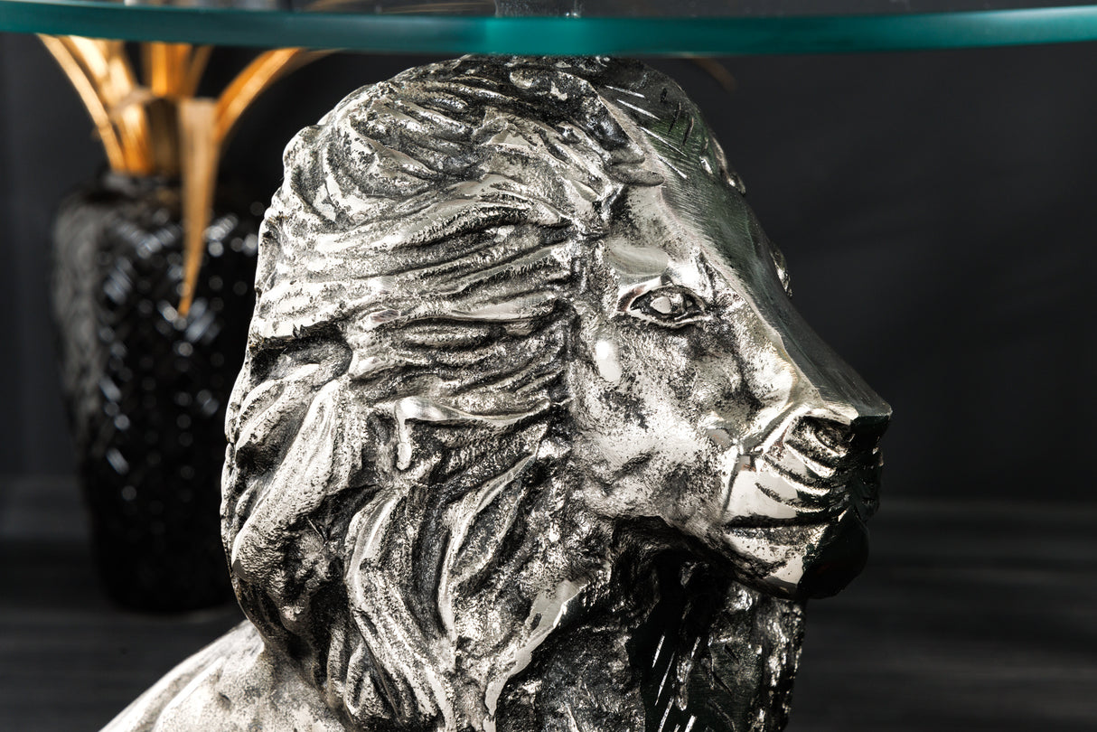 Beistelltisch WILDLIFE LION 60cm antik silber
