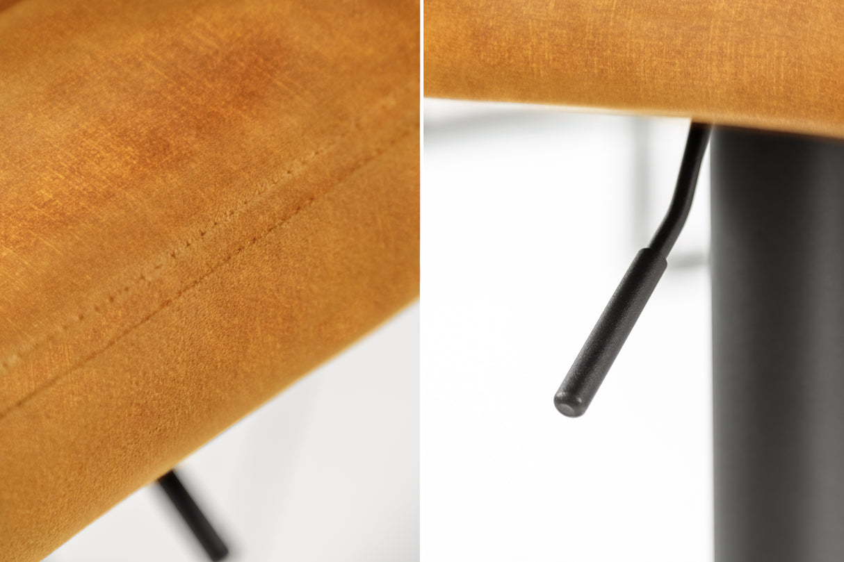 Barhocker PORTLAND 88-109cm Samt senfgelb