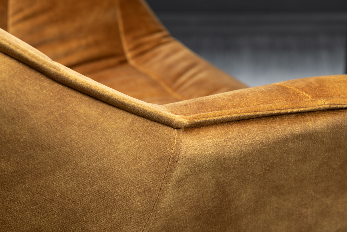 Sessel THE DUTCH COMFORT m. Armlehnen Samt senfgelb