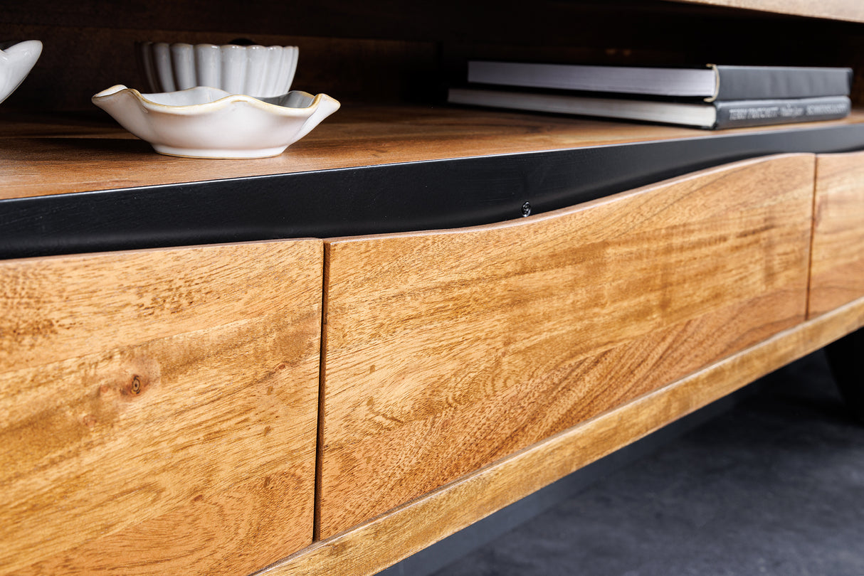 TV-Board MAMMUT 160cm hängend Akazienholz honigfarben