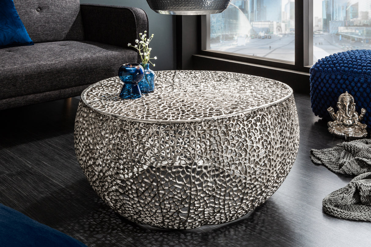Couchtisch ABSTRACT LEAF 80cm silber