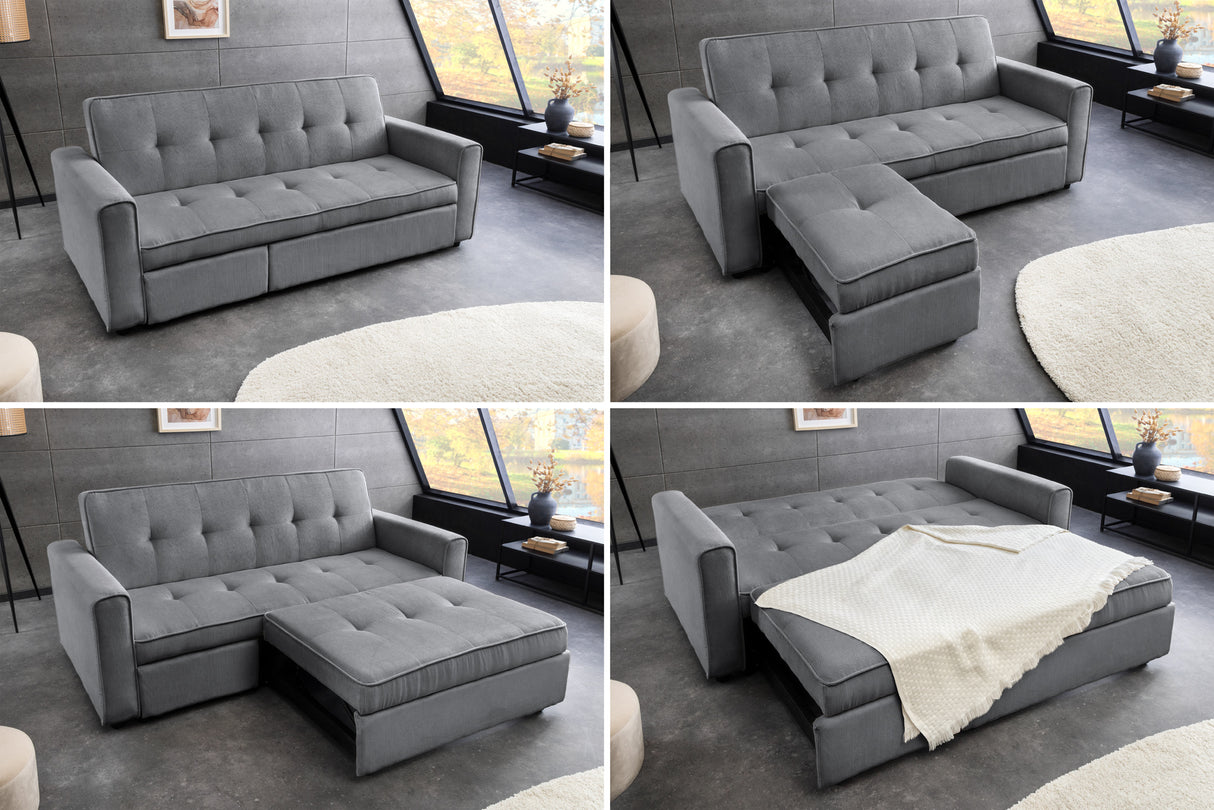 Sofa bed SMART 180cm 2-seater cord grey