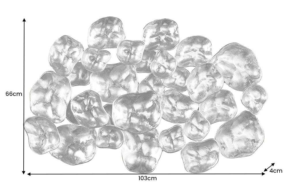Wanddeko VARIATION 100cm silber handgefertigt