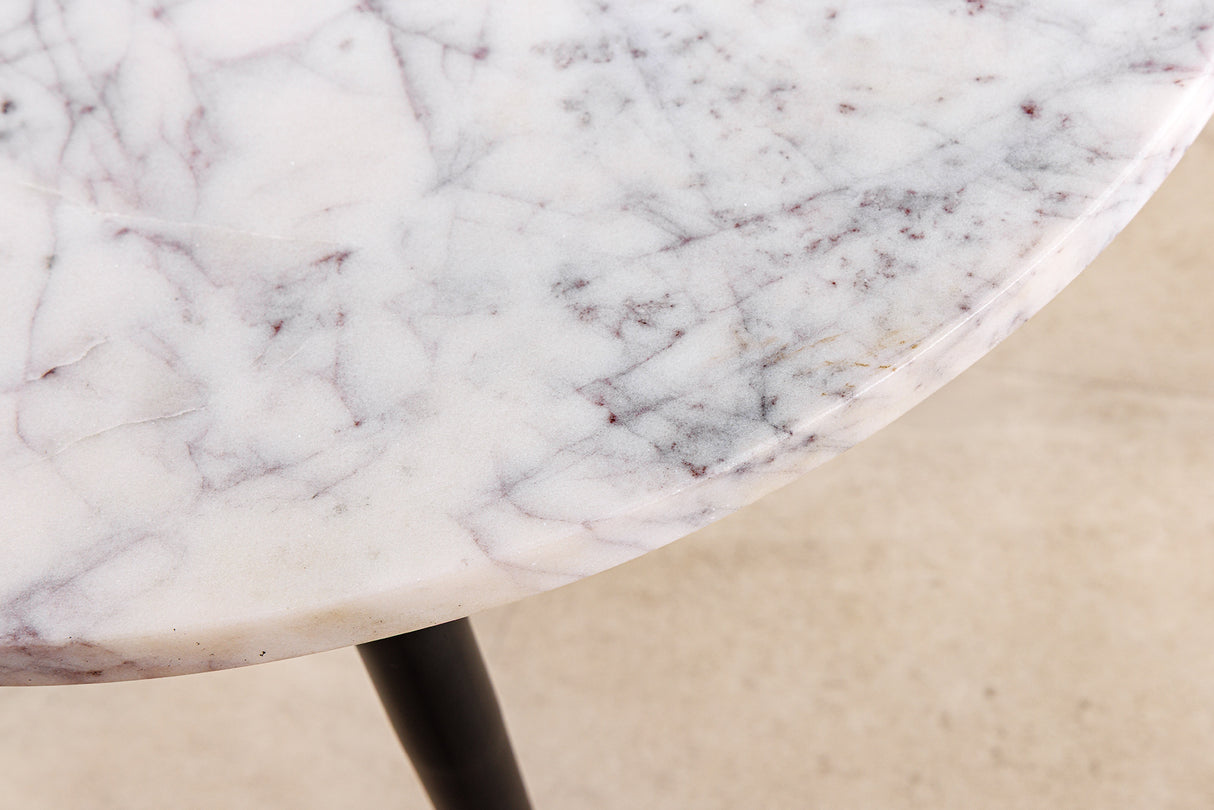 Coffee table ADLON set of 2 acacia wood natural and marble white