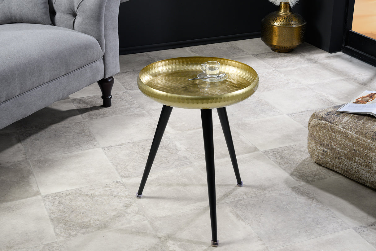 Beistelltisch ORIENT 55cm Hammerschlag Design Messing gold
