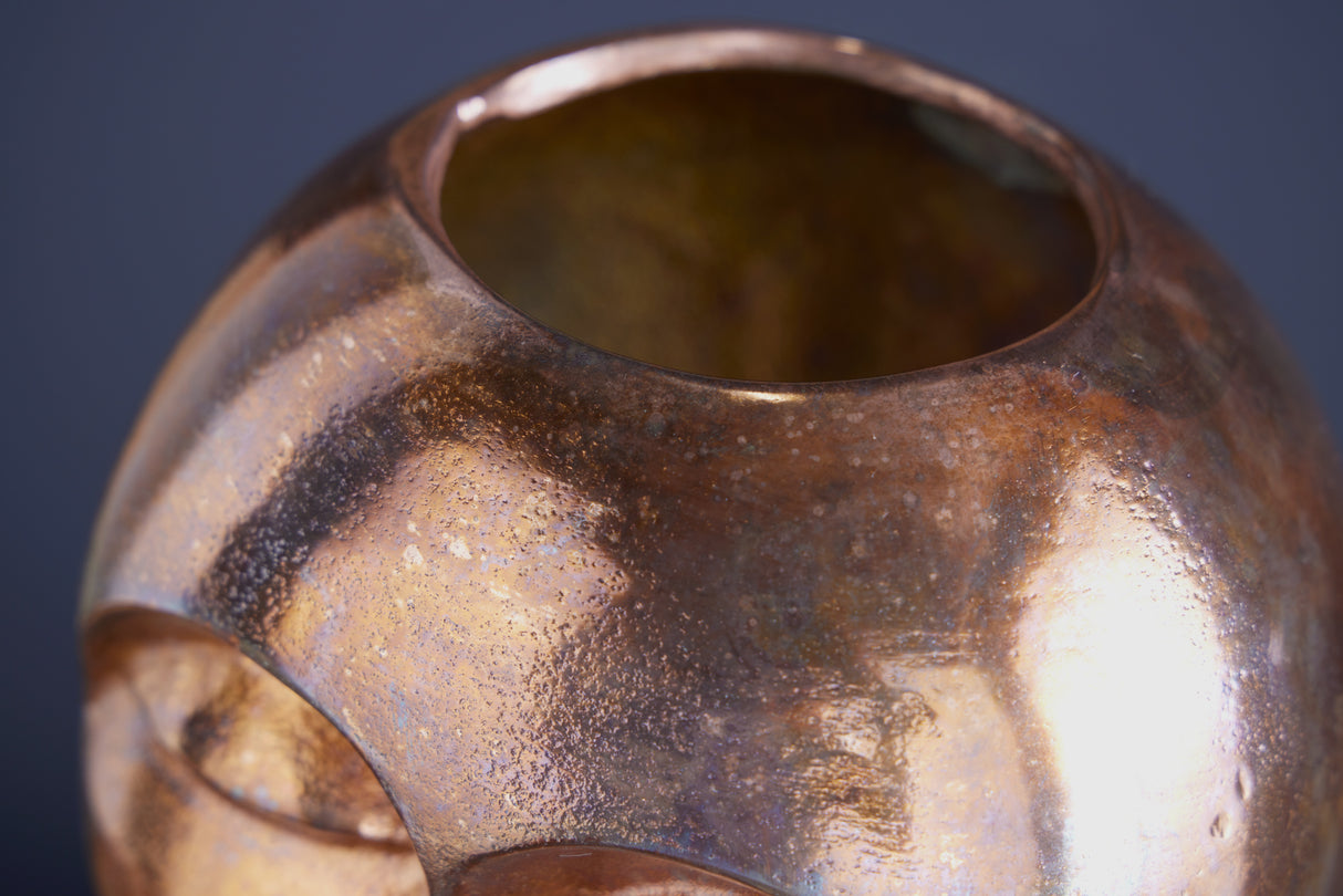 Decoration vase FACE 50cm antique copper