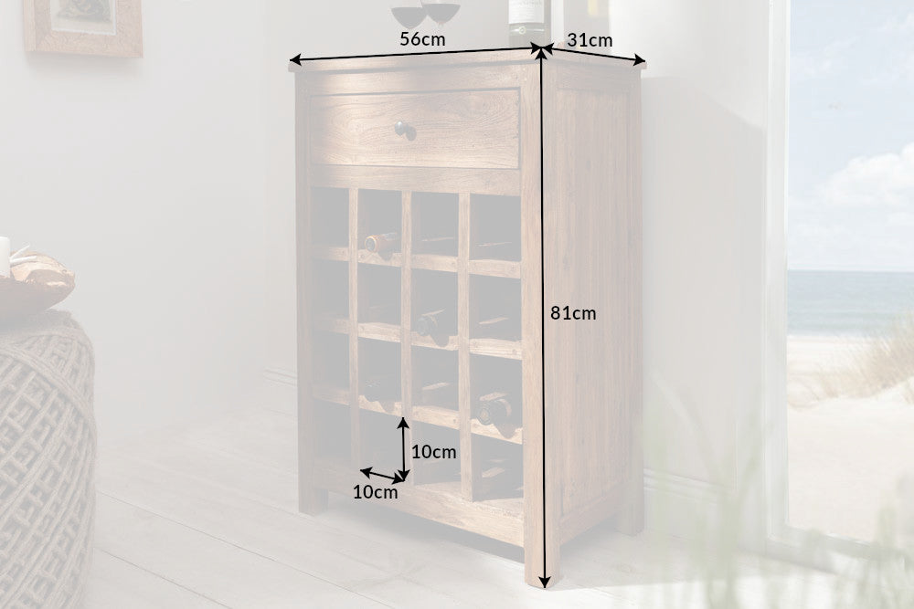 Weinschrank HEMINGWAY 81cm für 16 Flaschen Recyclingholz