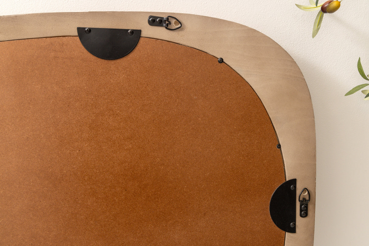 Wallmirror ORGANIC 105cm oval pine wood natural beige