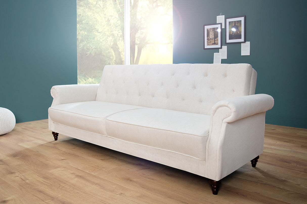 Schlafsofa MAISON BELLE AFFAIRE 220cm Strukturstoff natur