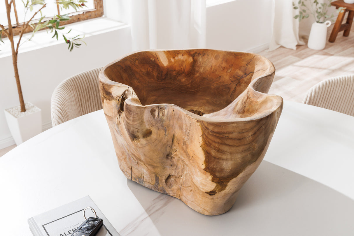 Dekoschale FLOWERS 35cm Teakholz natur