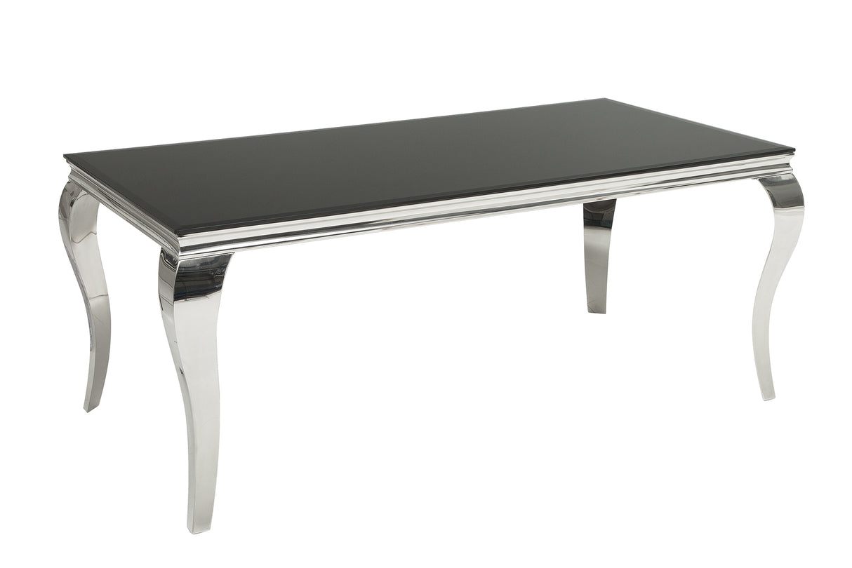 Dining table MODERN BAROCK 180cm tempered opal glass black