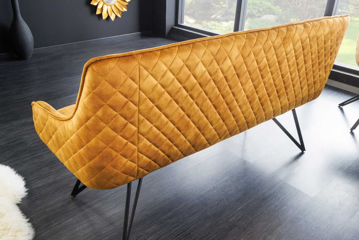 Bank EUPHORIA 160cm Samt senfgelb