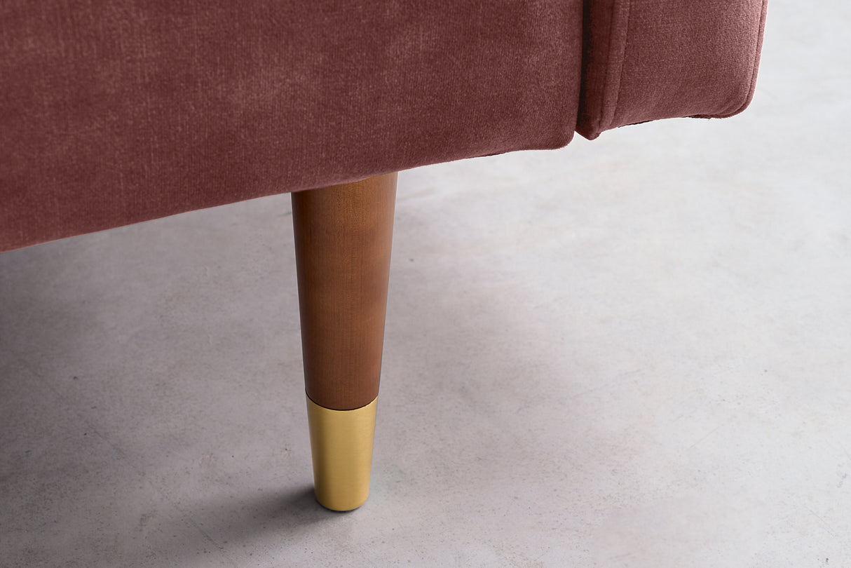 Sofa bed COUTURE 200cm micro velour dusky pink