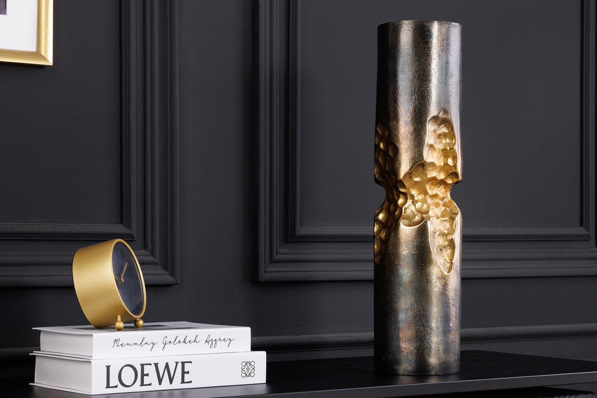 Vase PRECIOUS 50cm Hammerschlageffekt schwarz gold