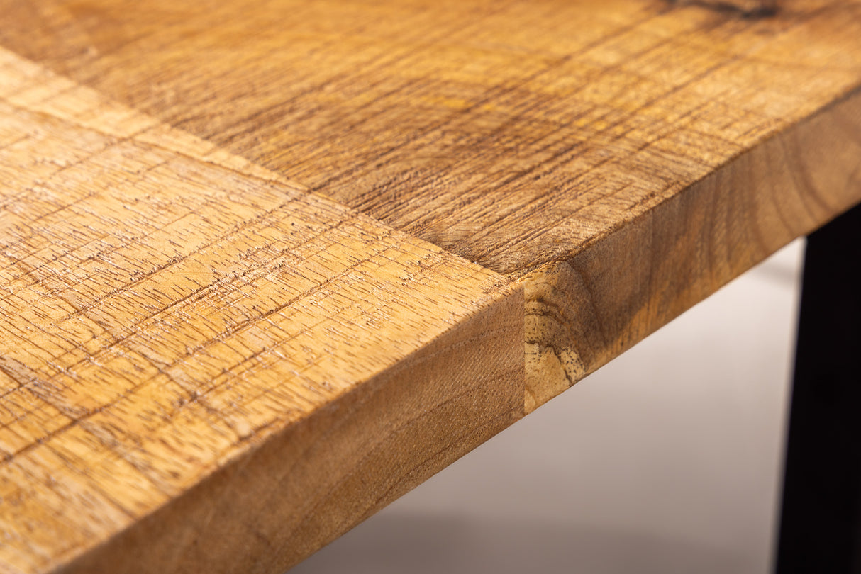 Side table GASTON 65cm mango wood black metal