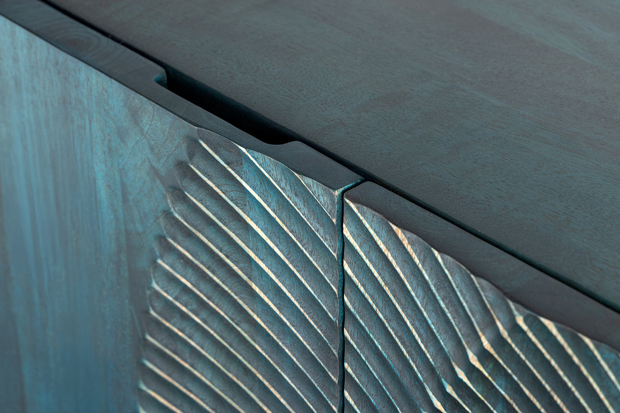Sideboard GOLDEN SUNSET 180cm 3D Mangoholz türkis