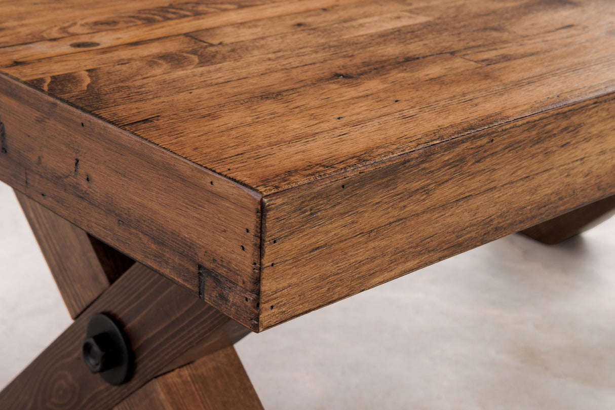 Coffee table GOLIATH 110cm pinewood natural black