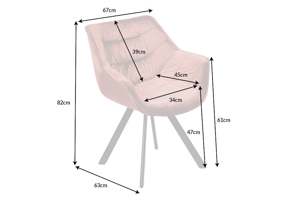 Chair THE DUTCH COMFORT w/ armrests velvet dusky pink