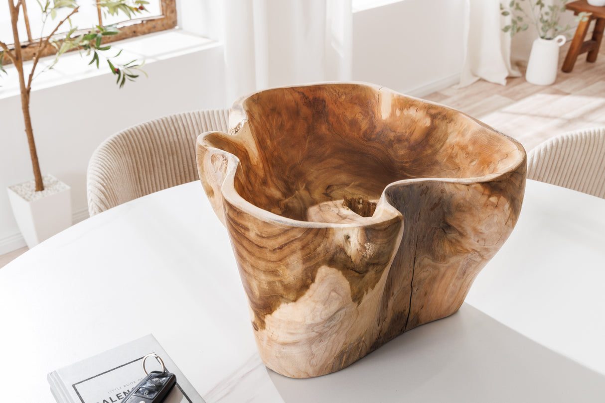 Dekoschale FLOWERS 35cm Teakholz natur